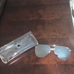 Quay mirrored rimless aviator sunglasses